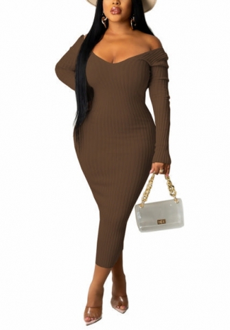 2021 Styles Women Fashion INS Styles Fashion Autumn Long Sleeve Midi Dress