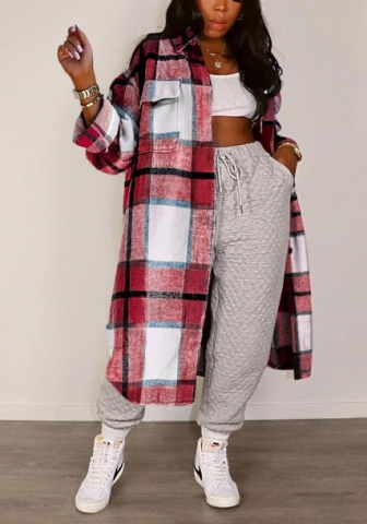 2021 Styles Women Fashion INS Styles Fashion Autumn Plaid Shirt Coats