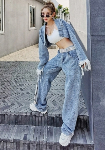 (Not Waist Tie)2021 Styles Women Fashion INS Styles Fashion Autumn Two Pieces Set