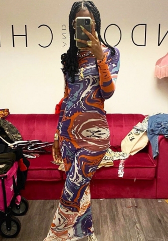 2021 Styles Women Fashion INS Styles Fashion Autumn Long Sleeve Maxi Dress