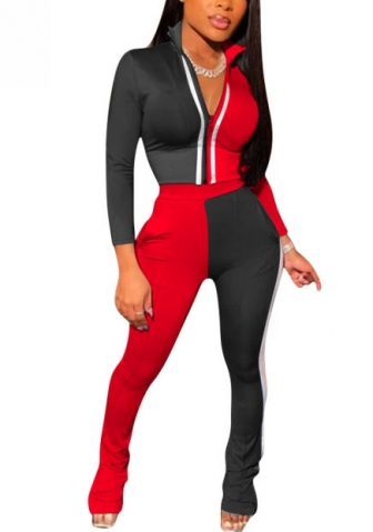 2021 Styles Women Fashion INS Styles Fashion Autumn Contrast Color Two Pieces Set