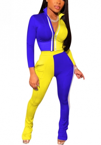 2021 Styles Women Fashion INS Styles Fashion Autumn Contrast Color Two Pieces Set