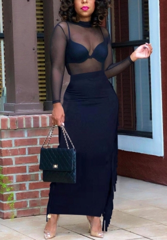 2021 Styles Women Fashion INS Styles Fashion Autumn Two Pieces Set Maxi Dress