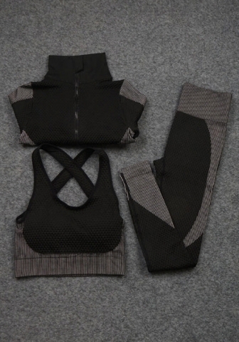 (Real Image)2021 Styles Women Fashion Fall & Winter INS Styles Fashion Three Pieces Set Yoga Tracksuit Suit