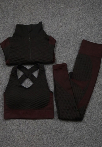 (Real Image)2021 Styles Women Fashion Fall & Winter INS Styles Fashion Three Pieces Set Yoga Tracksuit Suit