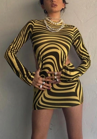 2021 Styles Women Fashion Fall & Winter INS Styles Long Sleeve Mini Dress