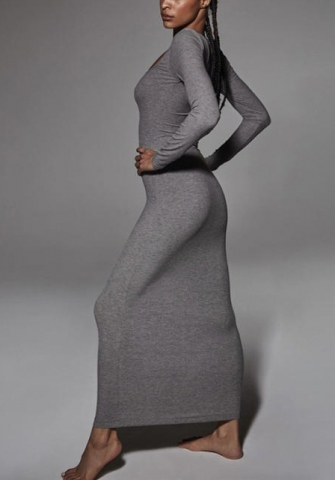 2021 Styles Women Fashion Fall & Winter INS Styles Long Sleeve Maxi Dress