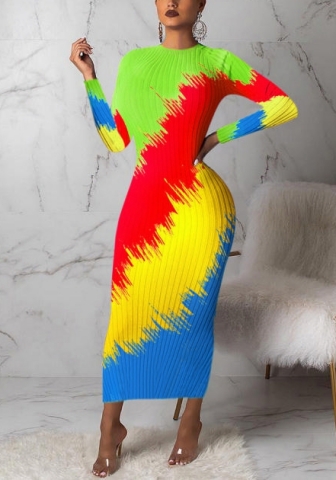 2021 Styles Women Fashion Fall & Winter INS Styles Long Sleeve Maxi Dress