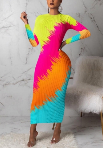 2021 Styles Women Fashion Fall & Winter INS Styles Long Sleeve Maxi Dress