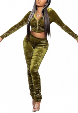 2021 Styles Women Fashion Fall & Winter INS Styles Ruffle Hoodie Two Piece Suit