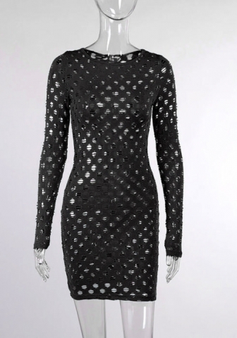 (Real Image)2021 Styles Women Fashion Fall & Winter INS Styles Hollow Nes Mini Dress