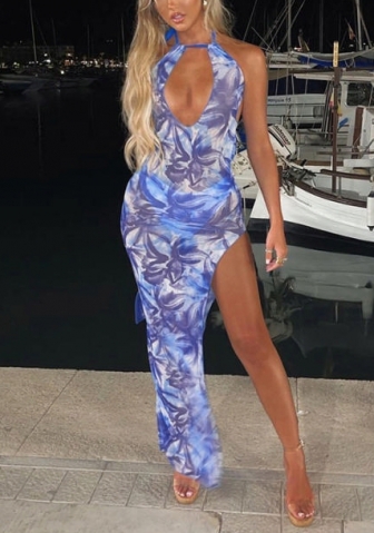 (Real Image)2021 Styles Women Fashion Fall & Winter INS Styles High Split Maxi Dress