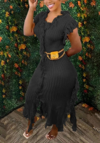 (Real Image)2021 Styles Women Fashion Fall & Winter INS Styles Sweater Maxi Dress