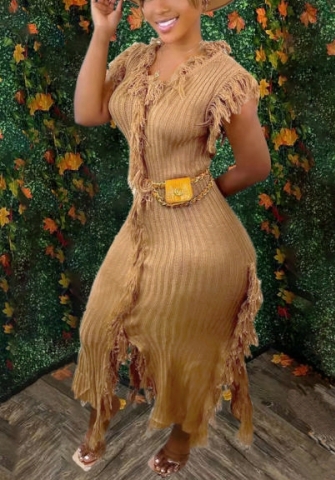 (Real Image)2021 Styles Women Fashion Fall & Winter INS Styles Sweater Maxi Dress