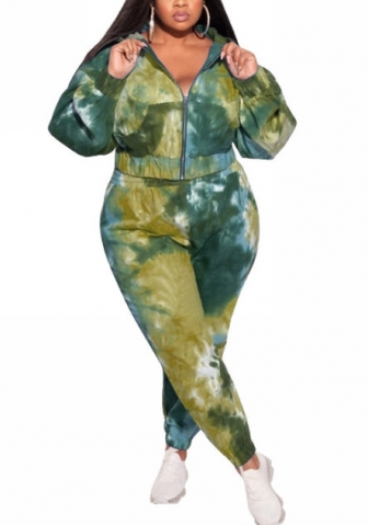 (Plus Size)2022 Styles Women Fashion Spring INS Styles Front Zipper Two Piece Suit