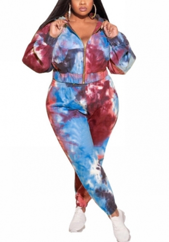 (Plus Size)2022 Styles Women Fashion Spring INS Styles Front Zipper Two Piece Suit