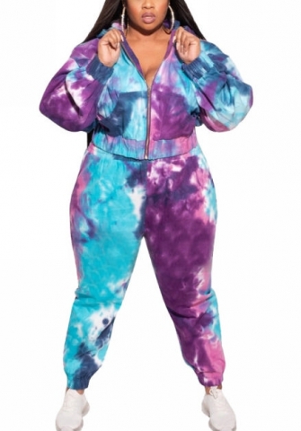 (Plus Size)2022 Styles Women Fashion Spring INS Styles Front Zipper Two Piece Suit