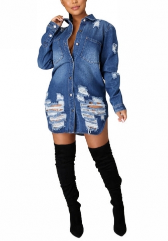 (Real Image)2022 Styles Women Fashion Spring INS Styles Ripped Jeans Coat