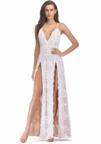 (Real Image)2022 Styles Women Fashion Spring INS Styles Lace Sequin Maxi Dress