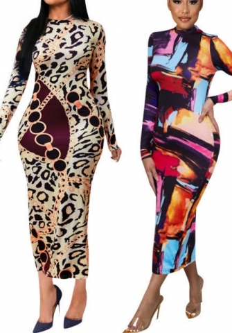 (Blue)(Real Image)2022 Styles Women Fashion Spring INS Styles Long  Sleeve Maxi Dress