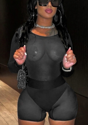 (Real Image)2022 Styles Women Fashion Spring INS Styles Mesh Short Two Piece Suit