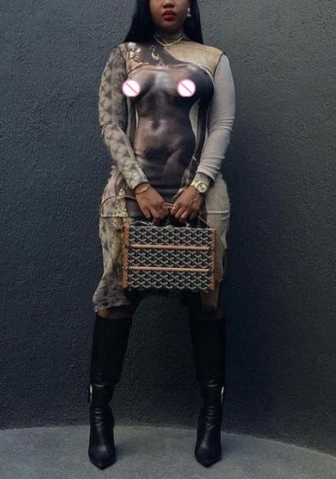 (Real Image)2022 Styles Women Fashion Spring INS Styles Long Sleeve Midi Dress