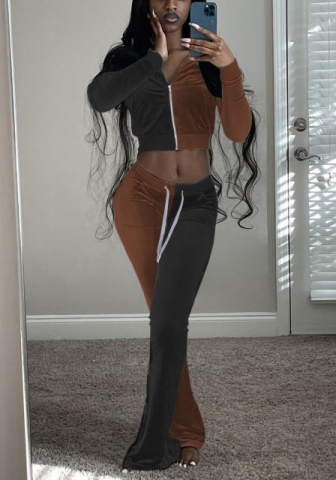 (Real Image)2022 Styles Women Fashion Spring INS Styles Contrast Color Two Pieces Set