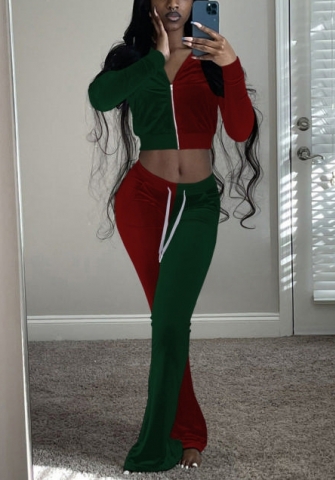 (Real Image)2022 Styles Women Fashion Spring INS Styles Contrast Color Two Pieces Set