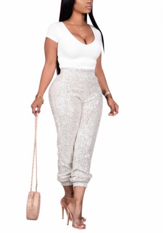 (Only Long Pants)(Real Image)2022 Styles Women Fashion Spring INS Styles Sequins Long Pants