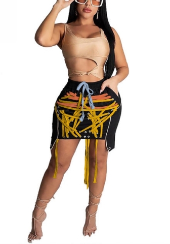 (Only Bottom)2022 Styles Women Fashion Spring INS Styles Bandage Skirts