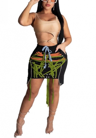 (Only Bottom)2022 Styles Women Fashion Spring INS Styles Bandage Skirts