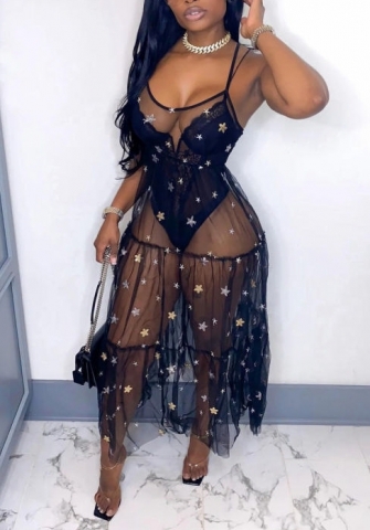 2022 Styles Women Fashion Spring INS Styles Mesh Maxi Dress