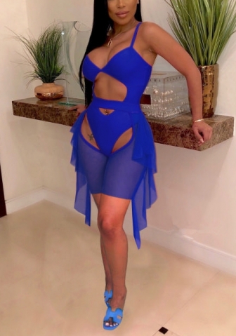 (Real Image)2022 Styles Women Sexy Spring INS Styles Mesh Short Two Pieces Set