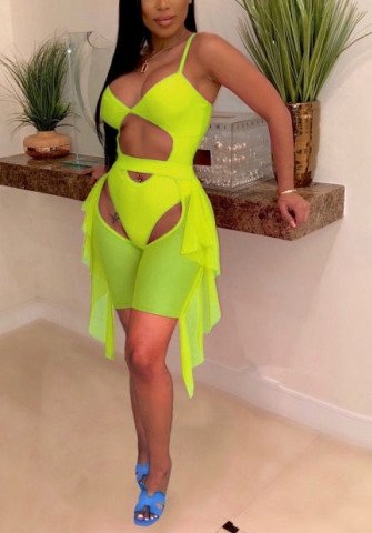 (Real Image)2022 Styles Women Sexy Spring INS Styles Mesh Short Two Pieces Set