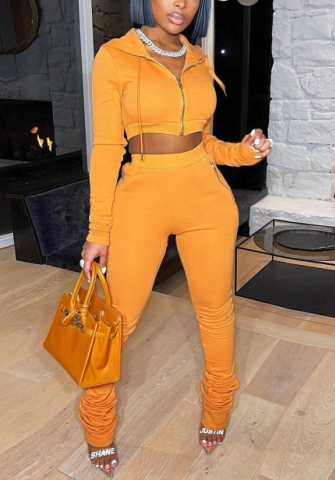 (Real Image)2022 Styles Women Fashion Spring INS Styles Front Zipper Hoodie Two Pieces Set