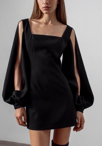 (Real Image)2022 Styles Women Fashion Spring INS Styles Puff Long Sleeve Mini Dress