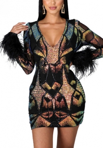 (Real Image)2022 Styles Women Fashion Spring INS Styles Sequins Mini Dress