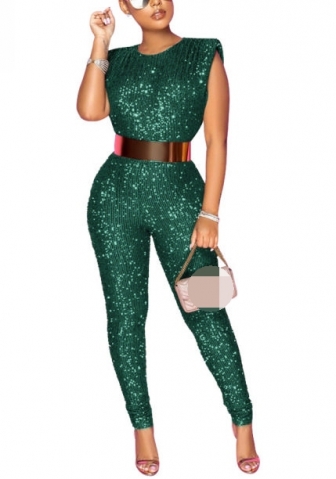 (Not Waist Tie)2022 Styles Women Fashion Spring INS Styles Sequins Jumpsuit