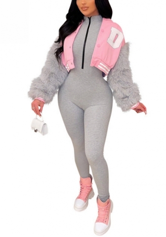 (Only Coat)(Real Image)2022 Styles Women Fashion Spring INS Styles Front Zipper Coat