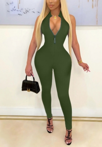 (Real Image)2022 Styles Women Fashion Spring INS Styles Front Zipper Jumpsuit