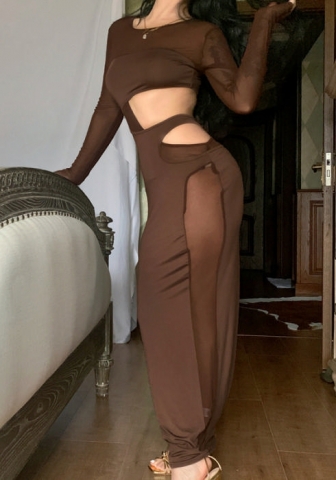 (Real Image)2022 Styles Women Fashion Spring INS Styles Mesh Maxi Dress