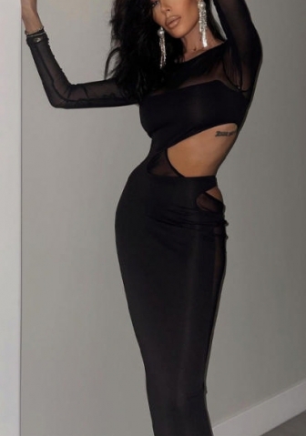 2022 Styles Women Fashion Spring INS Styles Mesh Maxi Dress