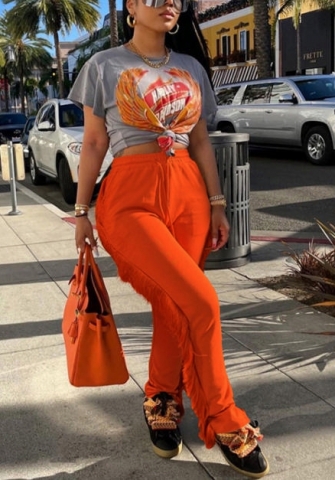 (Only Long Pants)2022 Styles Women Fashion Spring INS Styles Double Tassel Long Pants