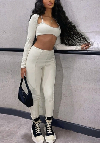 (Real Image)2022 Styles Women Fashion Spring INS Styles  Solid Color Two Piece Suit