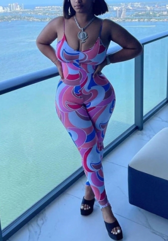 2022 Styles Women Fashion Summer INS Styles Print Jumpsuit