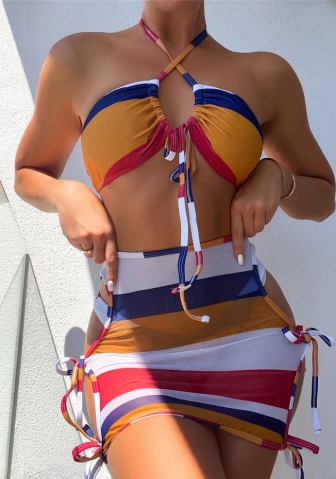 (Real Image)2022 Styles Women Fashion Summer INS Styles Print 3 Piece Swimsuits