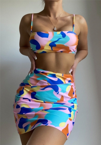 (Real Image)2022 Styles Women Fashion Summer INS Styles Print 3 Piece Swimsuits