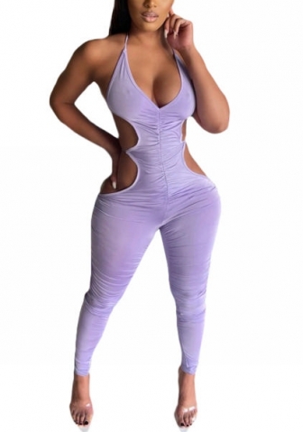 2022 Styles Women Fashion Summer INS Styles Solid Color Cut Out Jumpsuit