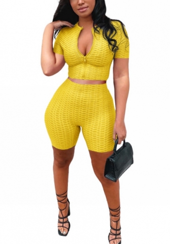 2022 Styles Women Fashion Summer INS Styles Solid Color Short Two Pieces Suit