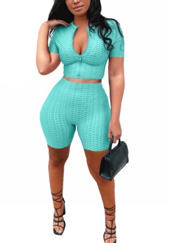 2022 Styles Women Fashion Summer INS Styles Solid Color Short Two Pieces Suit